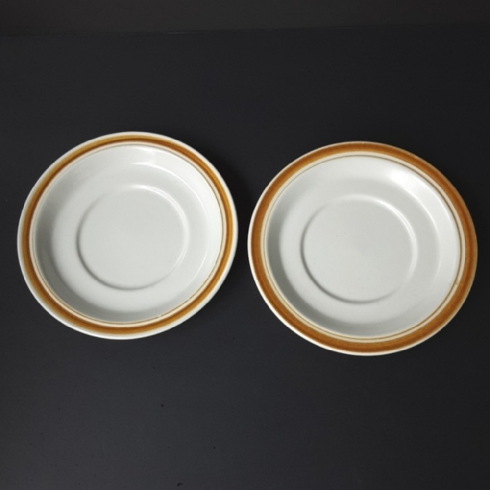 2 Royal Doulton Cinnamon Saucers Lambeth Stoneware L.S. 1003 Discontinued